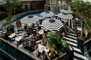 Outdoor dining terrace at PS.Cafe Marina Bay Sands Singapore.